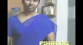 Indian sex video featuring a stunning Tamil office aunty in blue sharee 2 min 40 sec