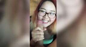 Asian Chubby Girl Gives a Ball Sucking Blowjob 2 min 20 sec