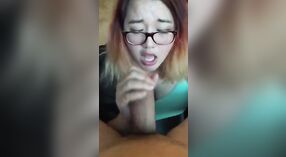 Asian Chubby Girl Gives a Ball Sucking Blowjob 1 min 00 sec