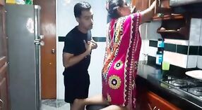 Stepmom's pussy gets licked by horny guy in the kitchen 0 min 0 sec