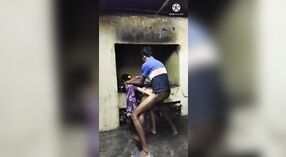 Desi porn video features a horny boy and an Indian MILF in a standing sex position 3 min 20 sec