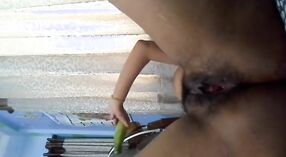 Desi girl gets kinky with her big cucumber in solo video 4 min 40 sec