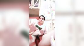 Pakistani girl gets her hairy pussy punished with a cucumber while enjoying vegetables 0 min 50 sec