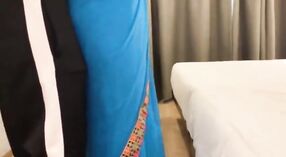 Chez gets pounded in the blue saree of his favorite tamil movie 0 min 0 sec