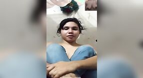 College girl with sexy curves flaunts her assets in video call 1 min 50 sec