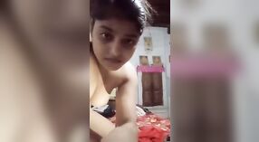 Indian babe strips down and shows off her hot boobs on MMS camera 3 min 30 sec