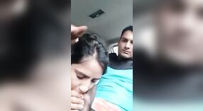 Desi girlfriend gives a shy blowjob in the car with Hindi talk 0 min 0 sec