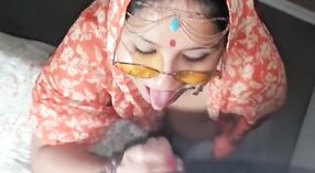 Desi wife with big boobs gets covered in cum while filming herself 5 min 00 sec