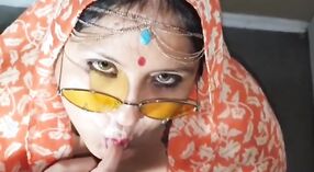 Desi wife with big boobs gets covered in cum while filming herself 8 min 20 sec