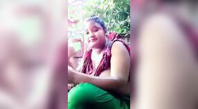 Desi bhabhi with big breasts swims topless in outdoor bath video 0 min 50 sec