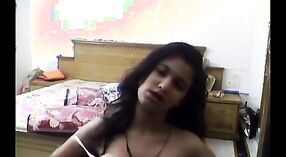 Indian teen with big boobs pleasures herself and masturbates with her fingers 0 min 40 sec