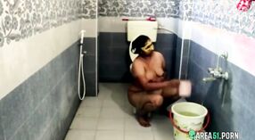 Indian aunty with a big ass gets a bath after rough sex on hidden camera 3 min 40 sec