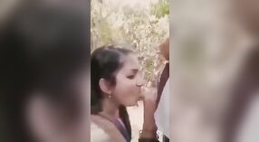Desi XXX gives her boyfriend an outdoor blowjob and receives a messy cumshot 1 min 00 sec
