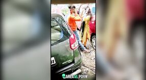 Desi girl caught kissing her lover in a car on the street 9 min 00 sec