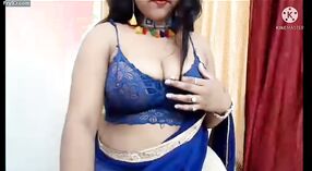 Sexy blue sari looks seductive in a steamy dance on camera 0 min 0 sec