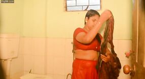 Titsy Bengali girl gets wet and wild in the bath 6 min 20 sec