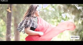 Mistress in red sari naari nandini nayek teases with her belly button 0 min 0 sec
