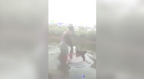 Aunty Desi indulges in outdoor bathing and fucking with her lover 1 min 00 sec