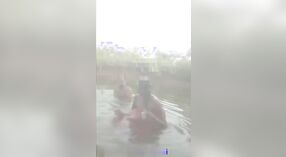 Aunty Desi indulges in outdoor bathing and fucking with her lover 0 min 0 sec