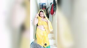 Hot bhabi with a big belly button in shorts gets naughty on camera 1 min 10 sec