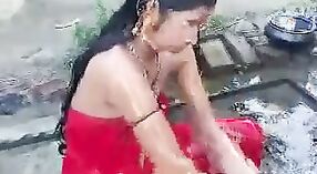 Indian Girl Takes a Hot Shower in the Open Air 2 min 20 sec