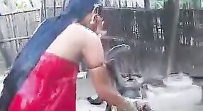 Indian Girl Takes a Hot Shower in the Open Air 2 min 30 sec
