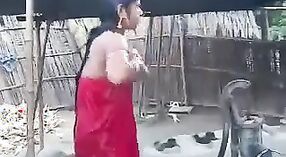 Indian Girl Takes a Hot Shower in the Open Air 0 min 30 sec