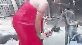 Indian Girl Takes a Hot Shower in the Open Air 0 min 40 sec