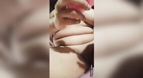 Horny Desi girl gets off with toys and pees on her tits 2 min 20 sec