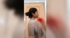 Adorable girl takes a shower in the bathroom 2 min 20 sec