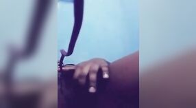 Moaning Girl Masturbates with Big Hand and Pen in Wet Video 2 min 50 sec