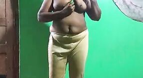 Vanita, la india cachonda en Telugu Kannada y Malayalam, muestra su coño afeitado y sus grandes chiles verdes mientras se da placer 7 mín. 00 sec