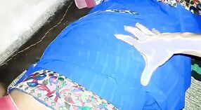 Indian aunty in blue sari gets down and dirty with her young lover 7 min 50 sec