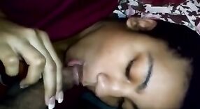 First-time girlfriend gives a blowjob and teases with her mouth, recorded 5 min 50 sec