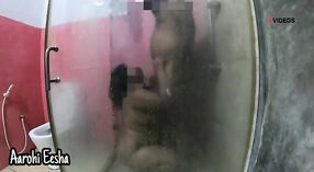 A seductive Indian couple engages in passionate intercourse in a hotel bathroom, with the voluptuous woman delivering an intense oral pleasure 4 min 20 sec